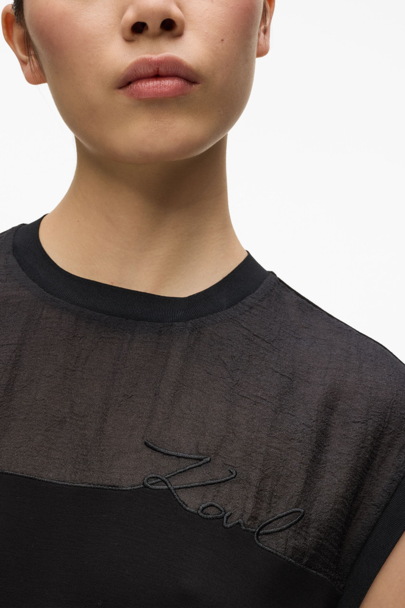Šaty Karl Lagerfeld Signature T-Shirt Dress Black