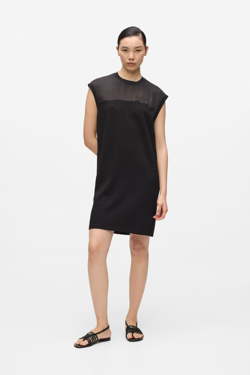 Šaty Karl Lagerfeld Signature T-Shirt Dress Black