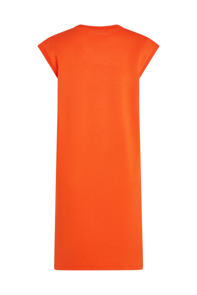 Šaty Karl Lagerfeld Signature T-Shirt Dress Tangerine Tango