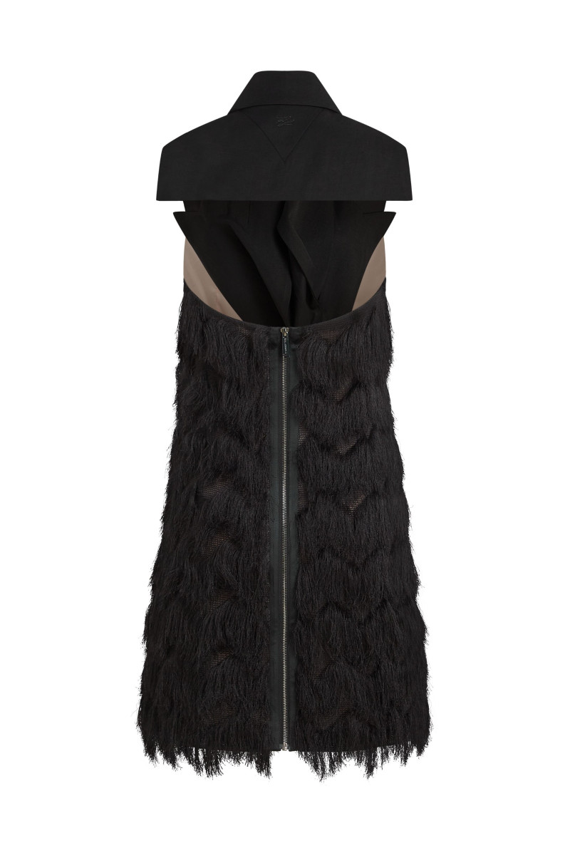 Šaty Karl Lagerfeld Studio Tailored Fringe Dress Black