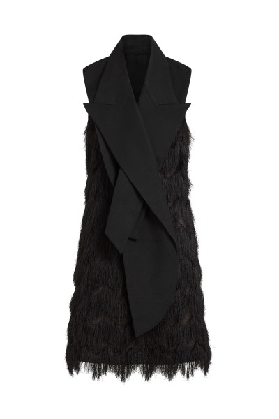 RUHA KARL LAGERFELD STUDIO TAILORED FRINGE DRESS - Kép 1