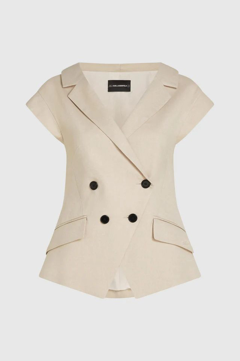 Sako Karl Lagerfeld Short Sleeve Melange Jacket Safari