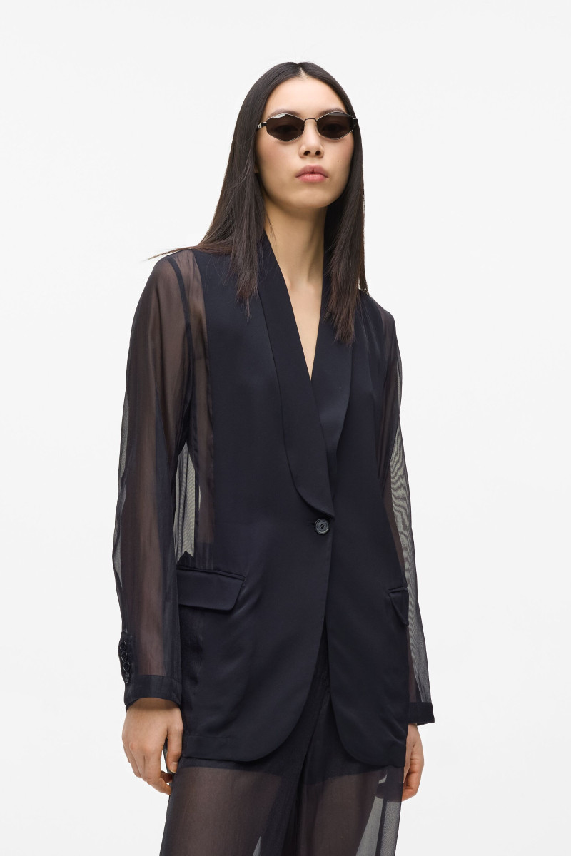 Sako Karl Lagerfeld Organza Fashion Blazer Black
