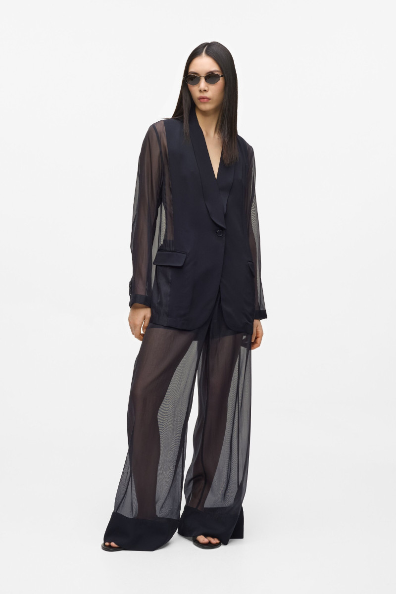 Sako Karl Lagerfeld Organza Fashion Blazer Black