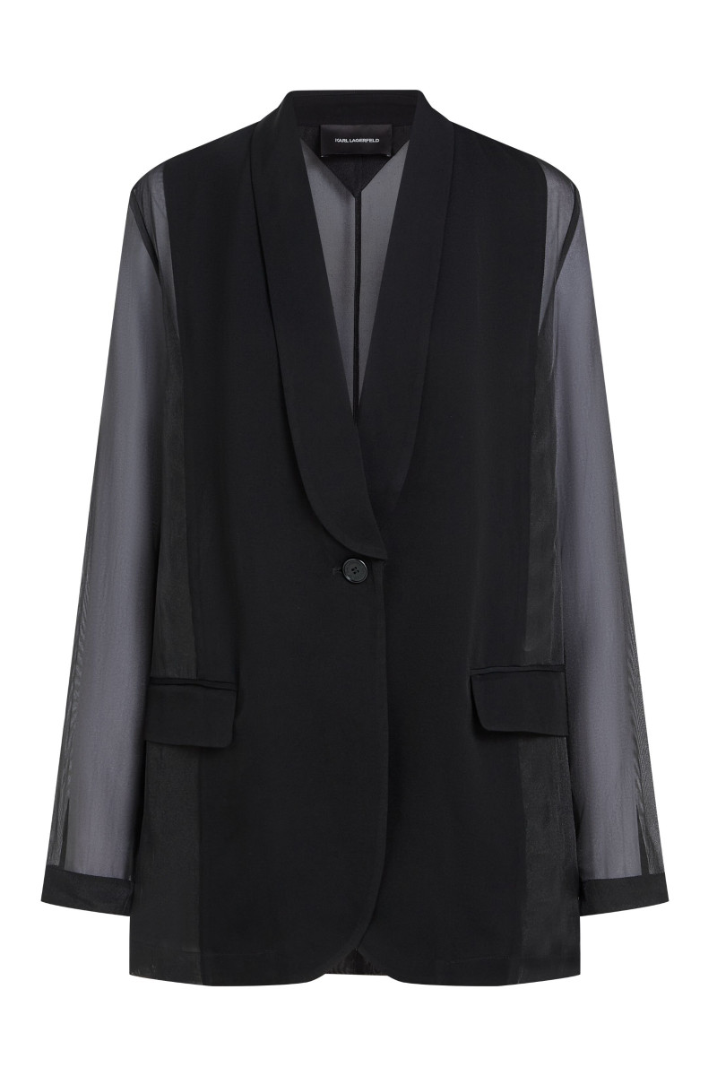 Sako Karl Lagerfeld Organza Fashion Blazer Black