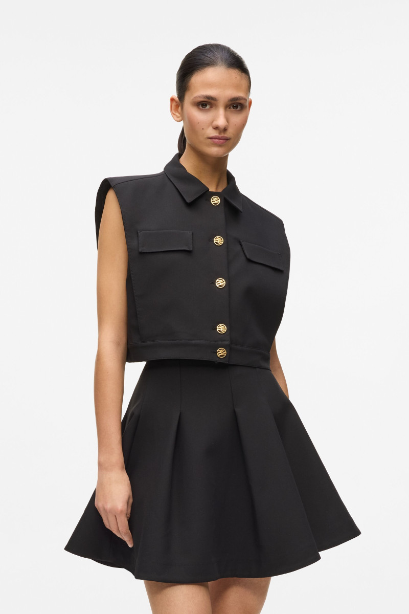 Vesta Karl Lagerfeld Cropped Gilet Black