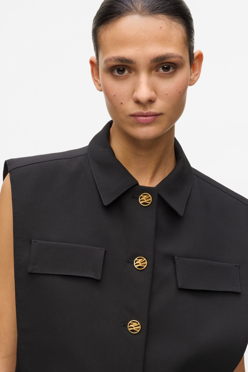 Vesta Karl Lagerfeld Cropped Gilet Black