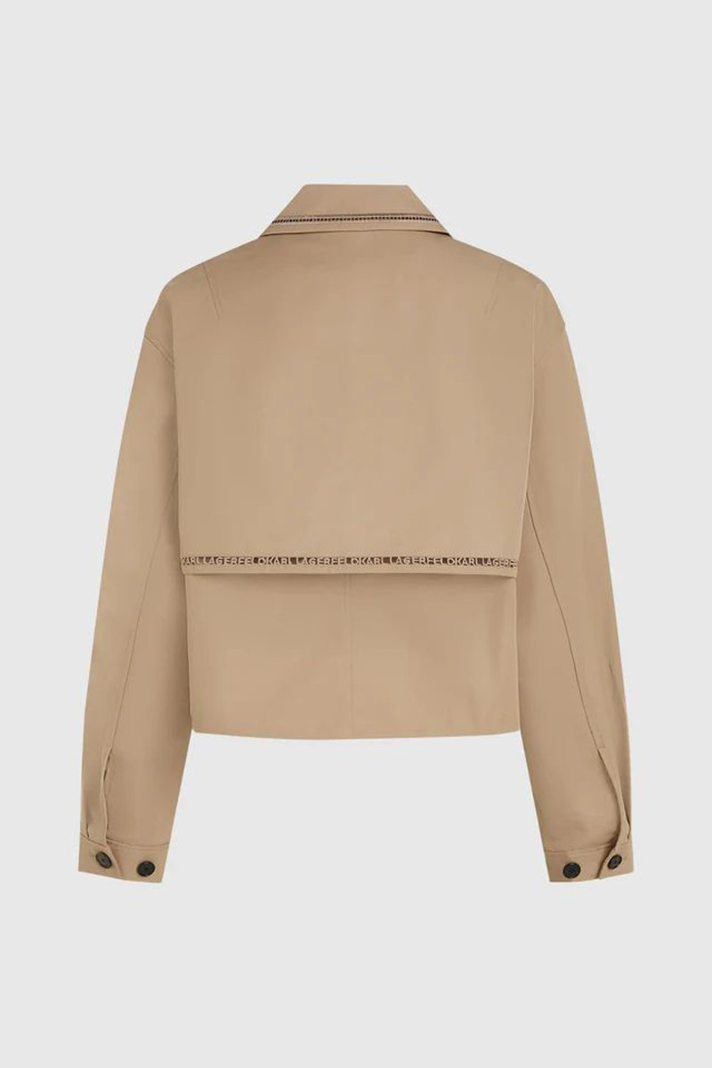 Bunda Karl Lagerfeld Embroidery Detail Short Trench Nougat