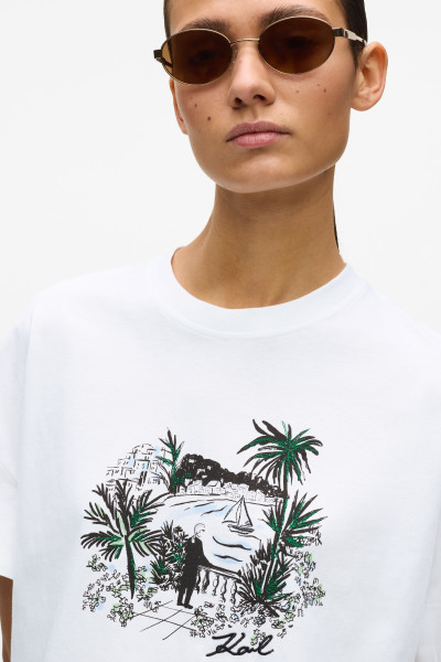 TRIČKO KARL LAGERFELD VILLA PRINT T-SHIRT - Fotografia č. 4