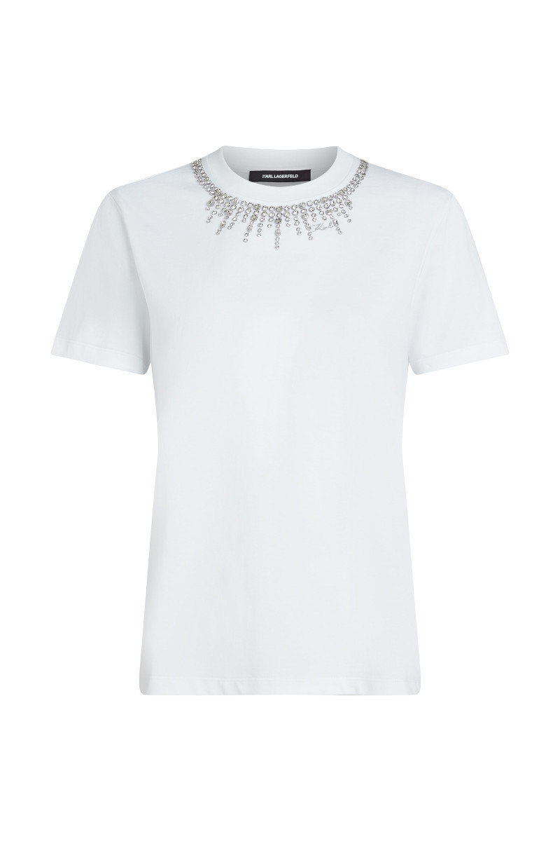 Póló Karl Lagerfeld Embellishment T-Shirt White