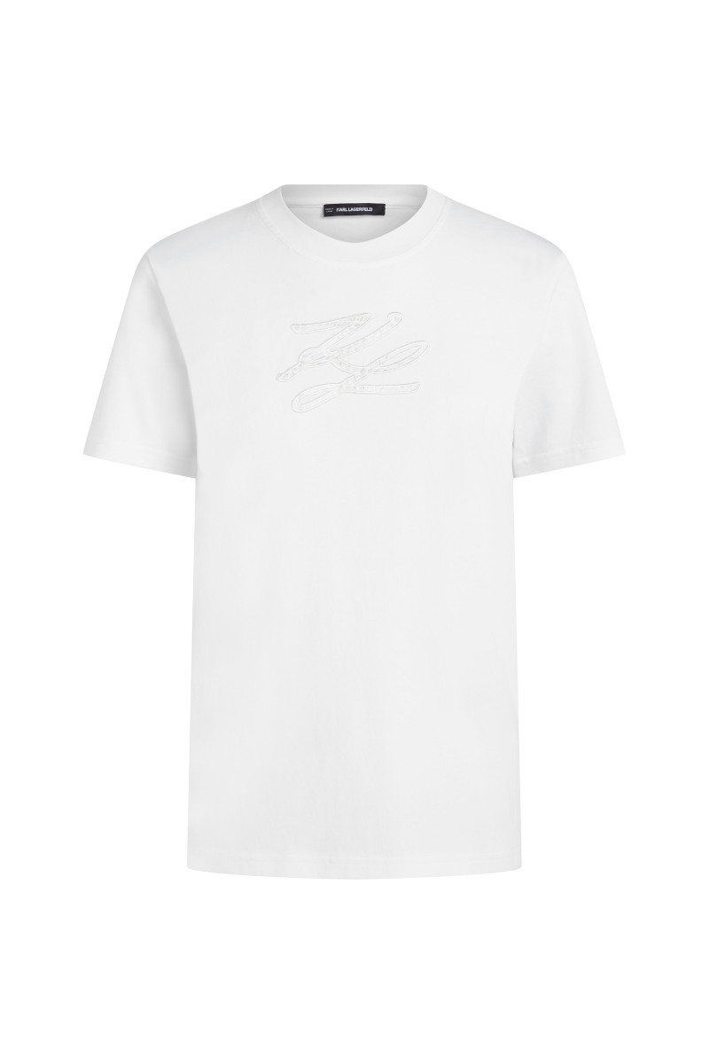 Póló Karl Lagerfeld Boucle Autograph T-Shirt White