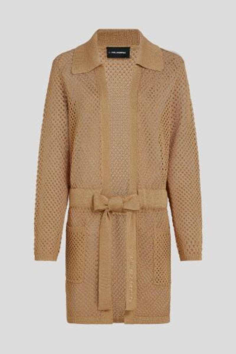 Kardigán Karl Lagerfeld Crochet Knit Cardigan Nougat