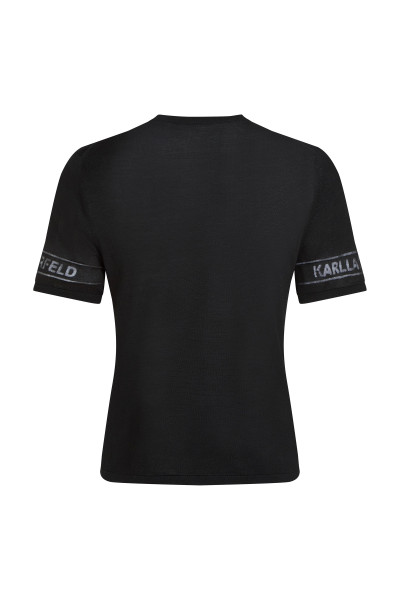 TOP KARL LAGERFELD LIGHTWEIGHT LOGO KNIT TOP - Fotografie č. 2