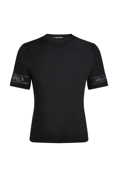 TOP KARL LAGERFELD LIGHTWEIGHT LOGO KNIT TOP - Fotografie č. 1