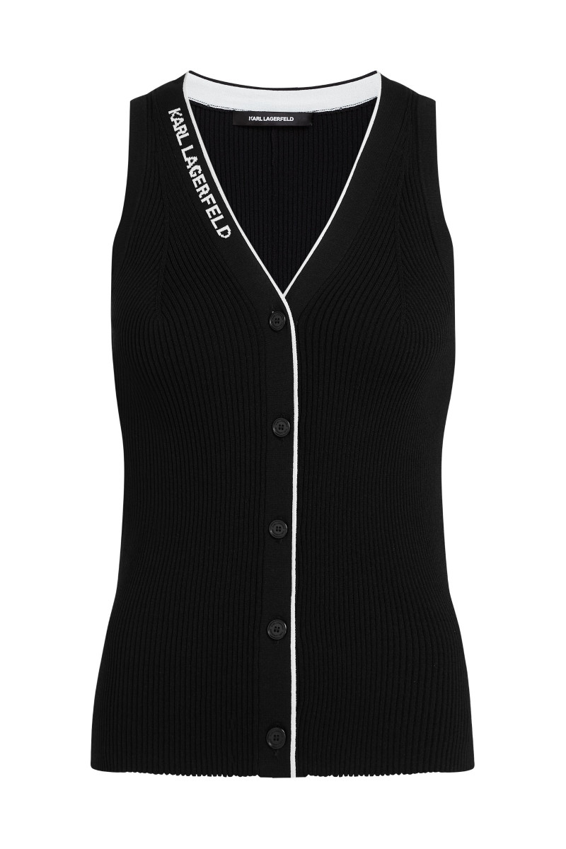 Top Karl Lagerfeld Logo Knit Day Top Black/White