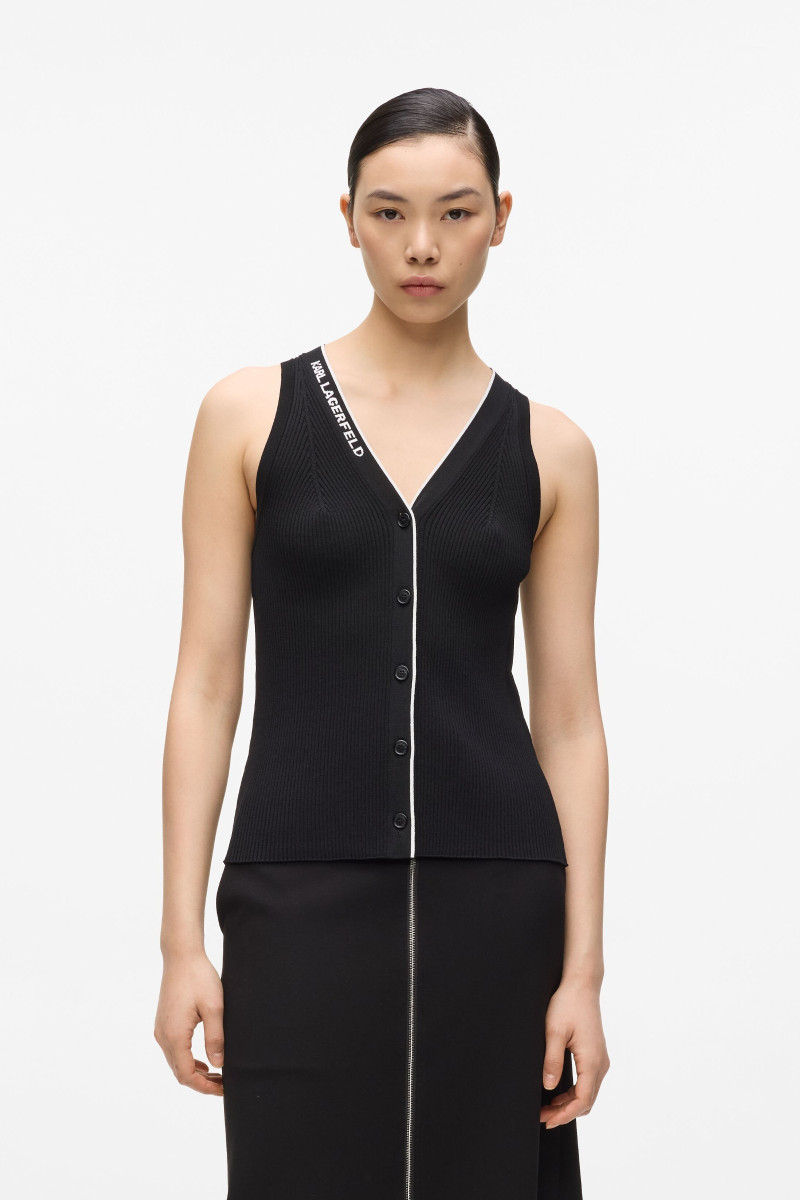 Top Karl Lagerfeld Logo Knit Day Top Black/White