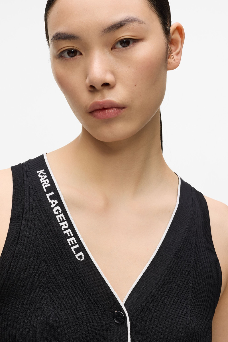 Top Karl Lagerfeld Logo Knit Day Top Black/White