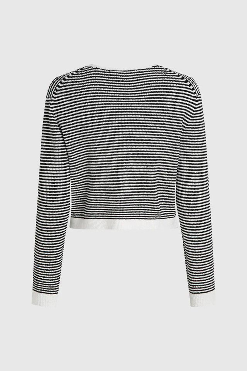 Kardigán Karl Lagerfeld Ikon Striped Knit Cardigan Small Stripe Black-White