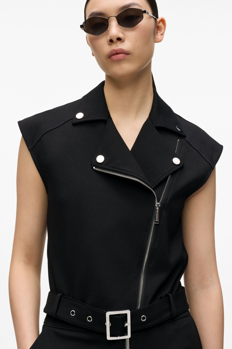Vesta Karl Lagerfeld Jersey Biker Sweatshirt Black