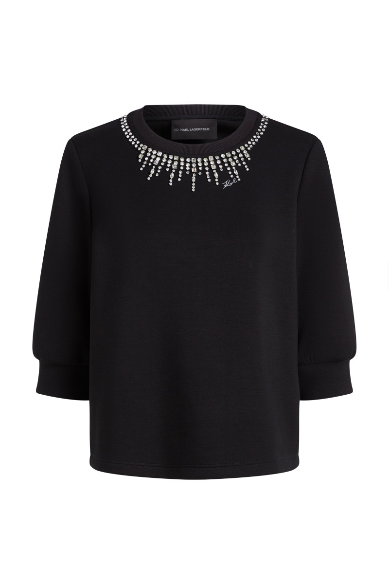 Mikina Karl Lagerfeld Embellished Sweatshirt Black