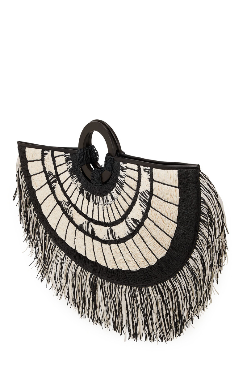 Kabelka Karl Lagerfeld K/Signature 2.0 Tph Fan Fringe Black/White
