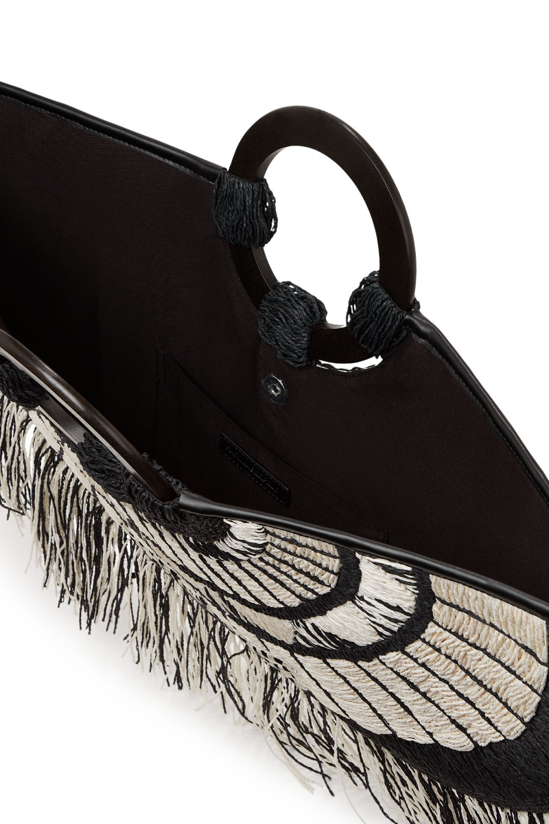 Kabelka Karl Lagerfeld K/Signature 2.0 Tph Fan Fringe Black/White