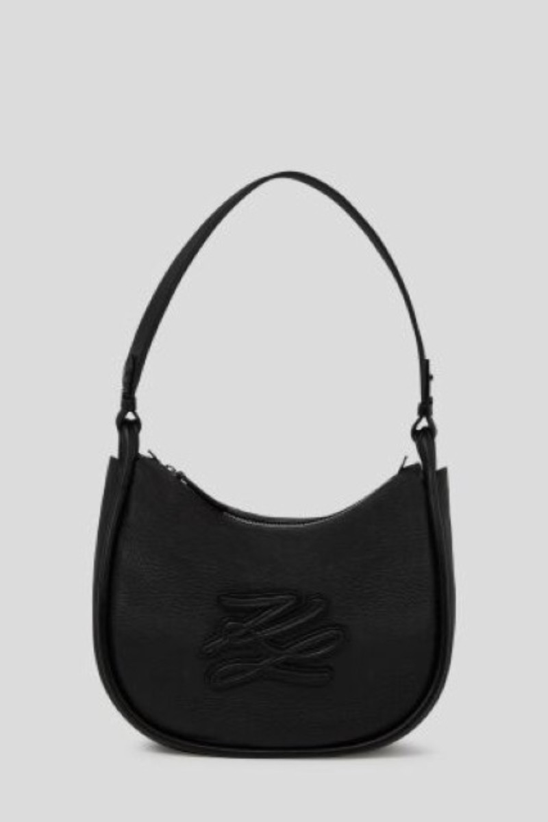 Kabelka Karl Lagerfeld K/Autograph Patch Halfmoon Shb Black-Nickel