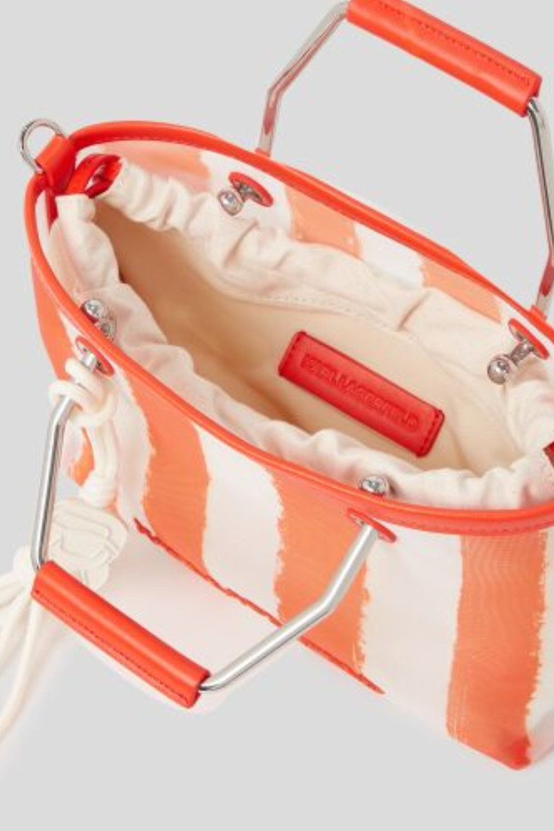 Taška Karl Lagerfeld Ikon Mesh Sm Tote Grapefruit Stripes