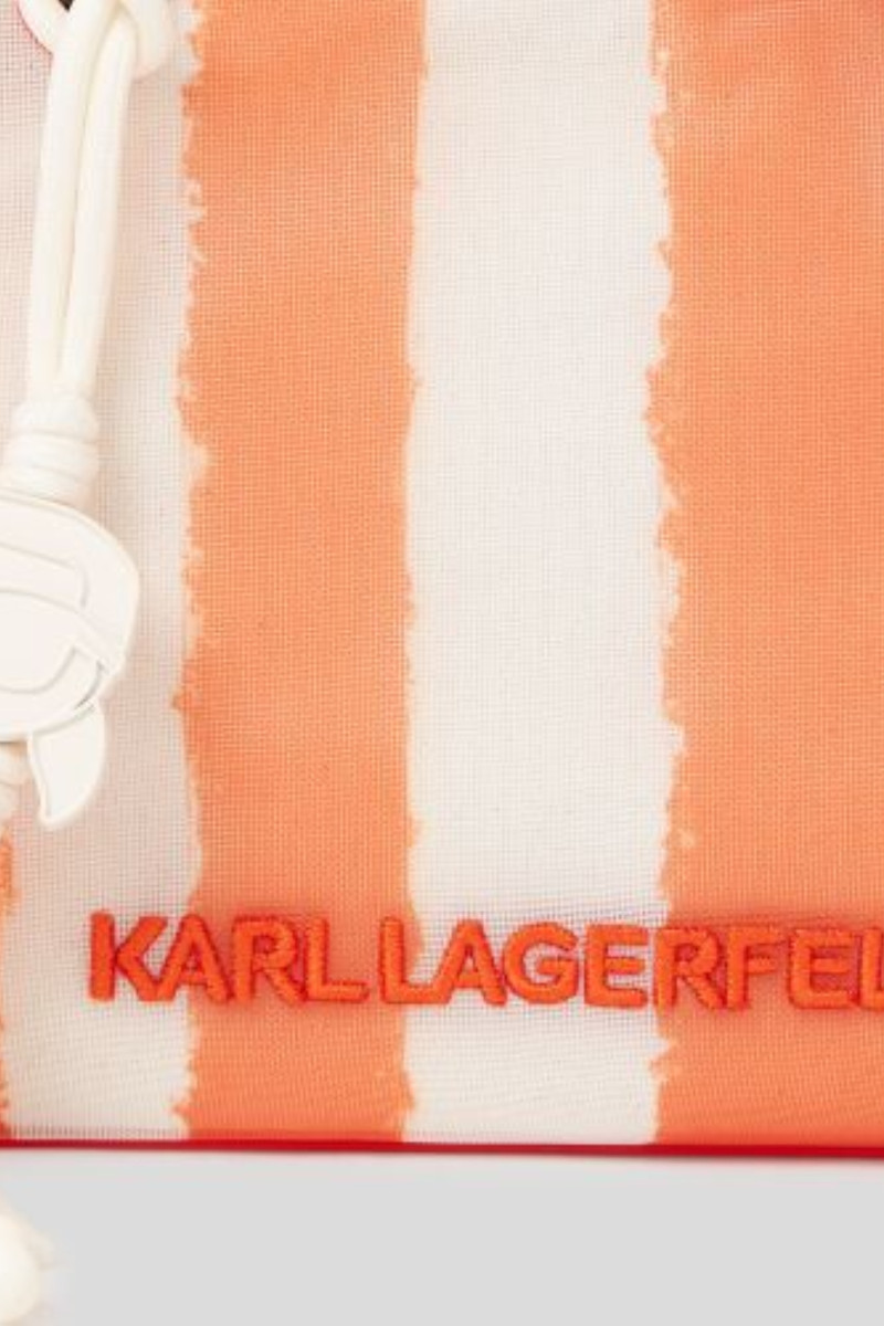 Taška Karl Lagerfeld Ikon Mesh Sm Tote Grapefruit Stripes