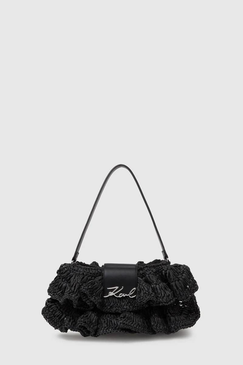 Kabelka Karl Lagerfeld K/Signature Fl Shb Raffia Ruff Black