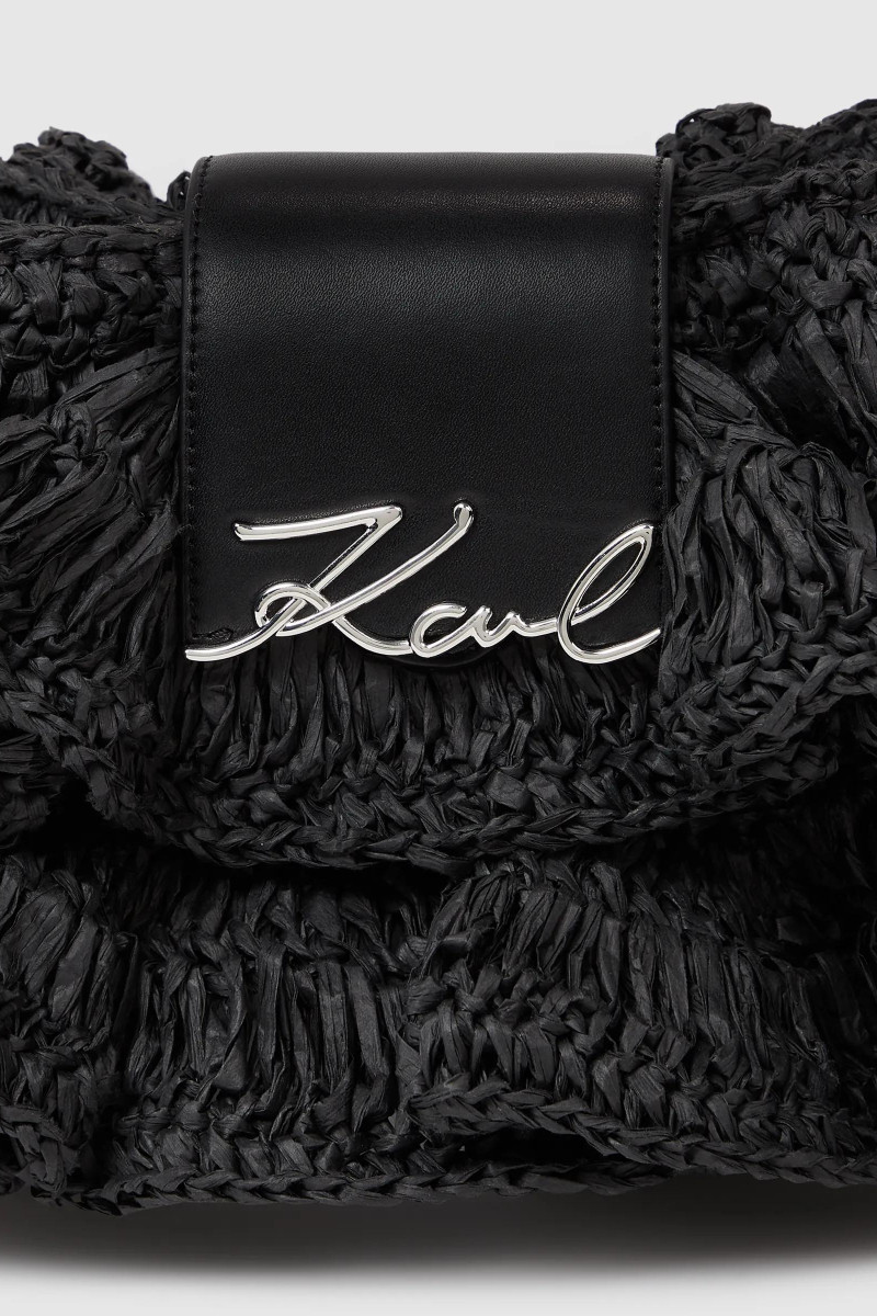 Kabelka Karl Lagerfeld K/Signature Fl Shb Raffia Ruff Black
