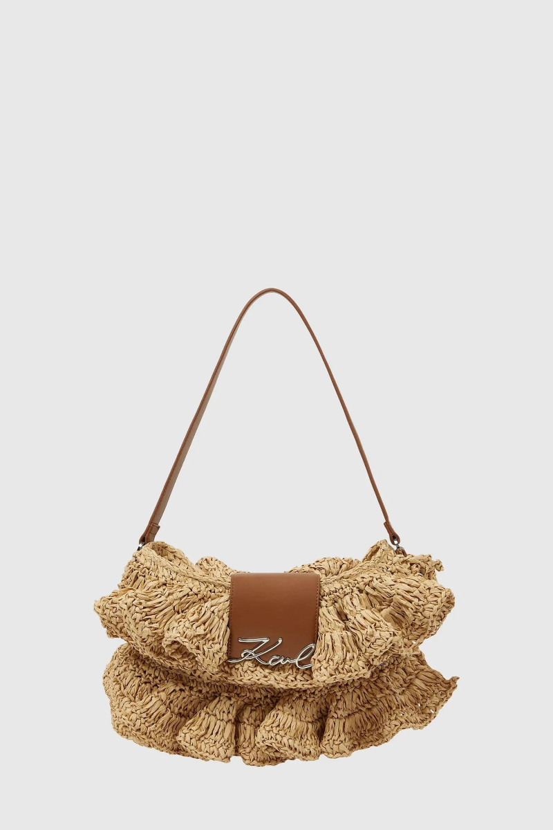 Kabelka Karl Lagerfeld K/Signature Fl Shb Raffia Ruff Natural-Tan