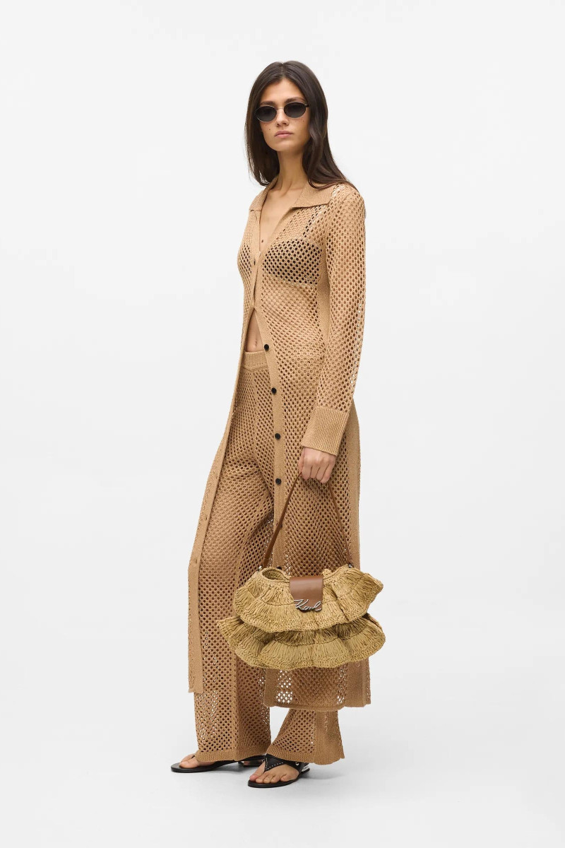 Kabelka Karl Lagerfeld K/Signature Fl Shb Raffia Ruff Natural-Tan