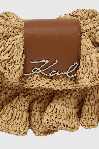 RETIKÜL KARL LAGERFELD K/SIGNATURE FL SHB RAFFIA RUFF - Kép 5