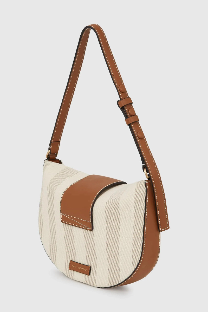 Kabelka Karl Lagerfeld K/Signature Flap Shb Herr Cnv Natural Canvas Tan