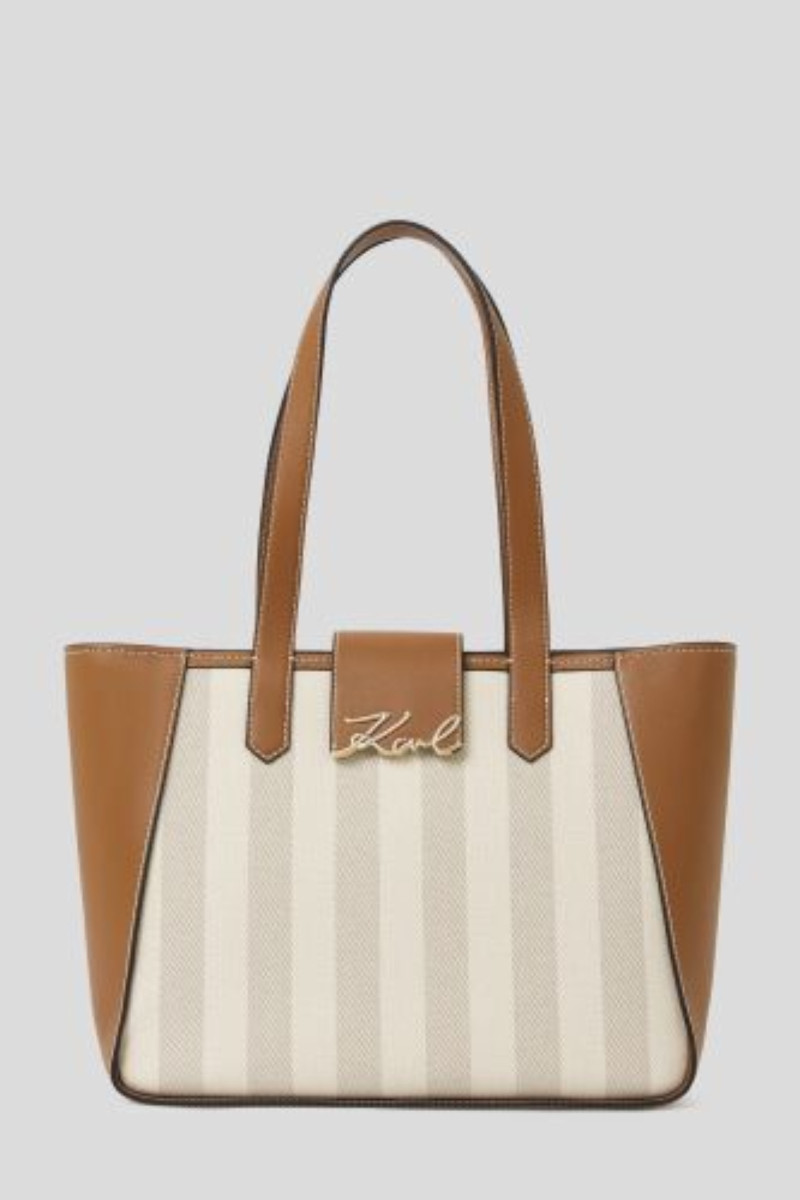 Kabelka Karl Lagerfeld K/Signature Md Tote Herr Cnv Natural Canvas Tan