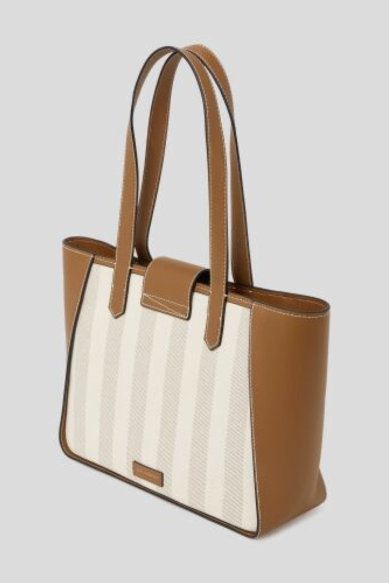 Kabelka Karl Lagerfeld K/Signature Md Tote Herr Cnv Natural Canvas Tan
