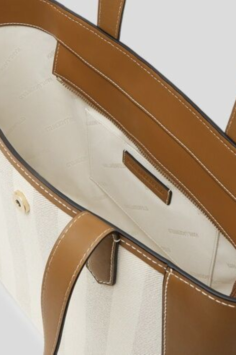 Kabelka Karl Lagerfeld K/Signature Md Tote Herr Cnv Natural Canvas Tan