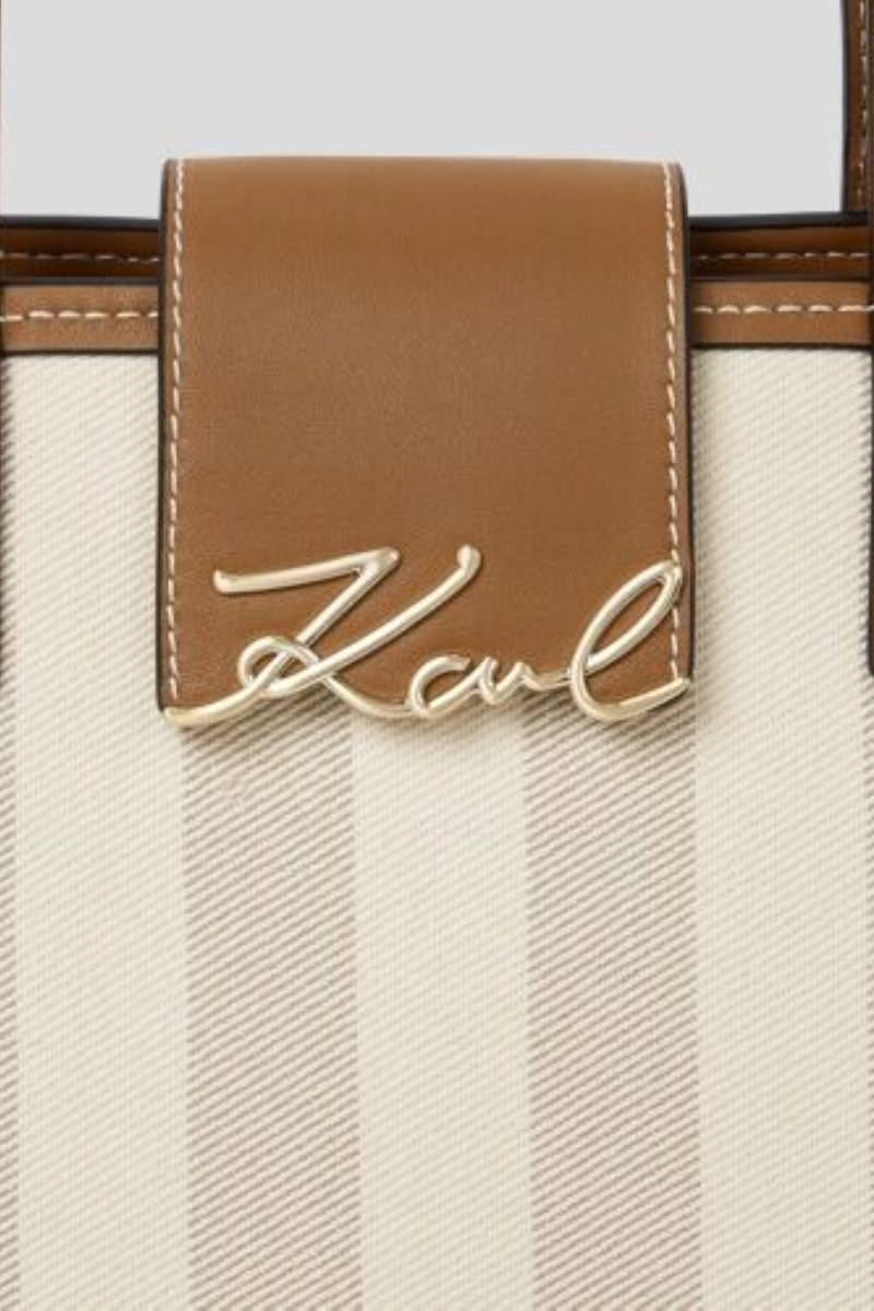 Kabelka Karl Lagerfeld K/Signature Md Tote Herr Cnv Natural Canvas Tan