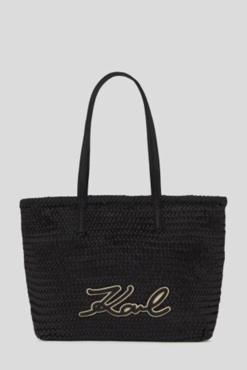 Taška Karl Lagerfeld K/Signature Braid Md Tote Black-Nickel