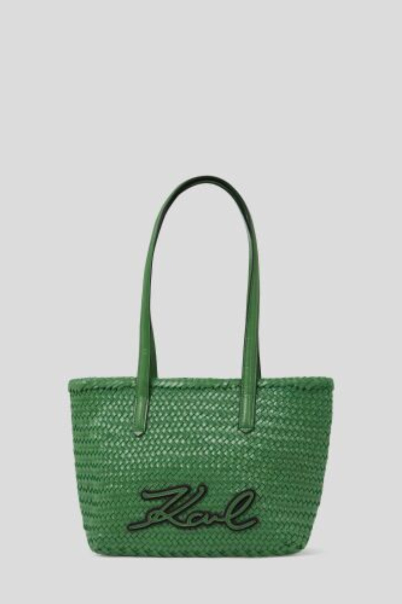 Kabelka Karl Lagerfeld K/Signature Braid Sm Tote Plant Green