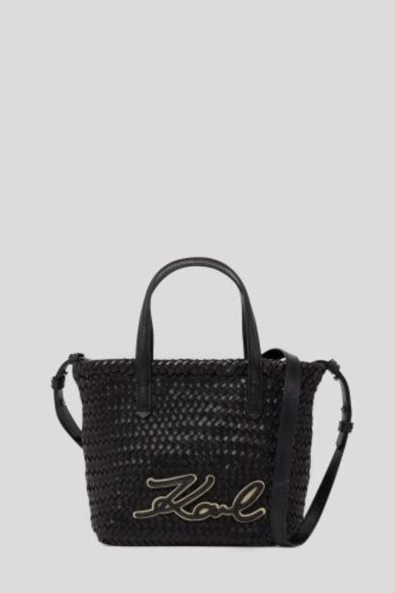 Kabelka Karl Lagerfeld K/Signature Braid Mini Tote Black-Nickel
