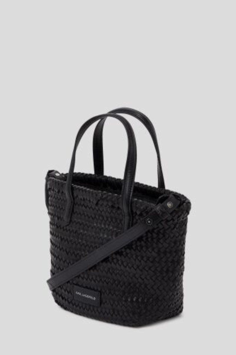 Kabelka Karl Lagerfeld K/Signature Braid Mini Tote Black-Nickel