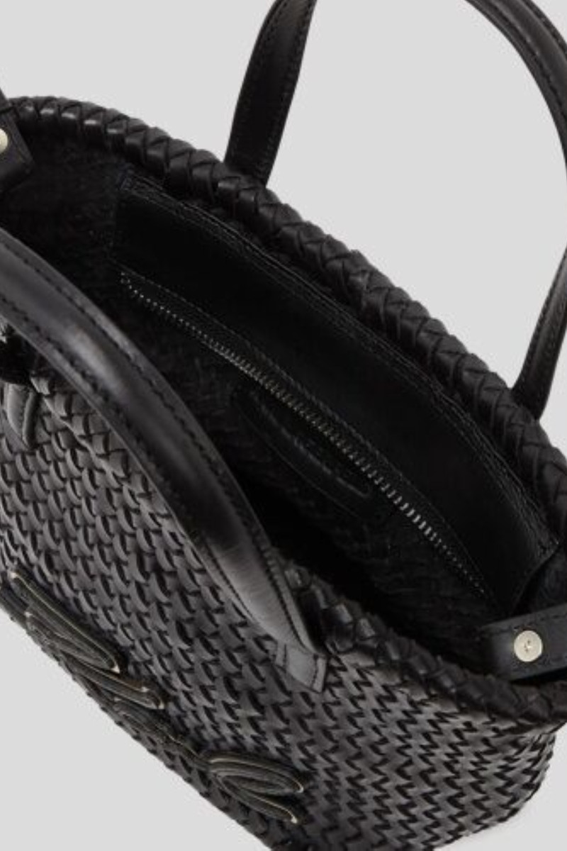 Kabelka Karl Lagerfeld K/Signature Braid Mini Tote Black-Nickel
