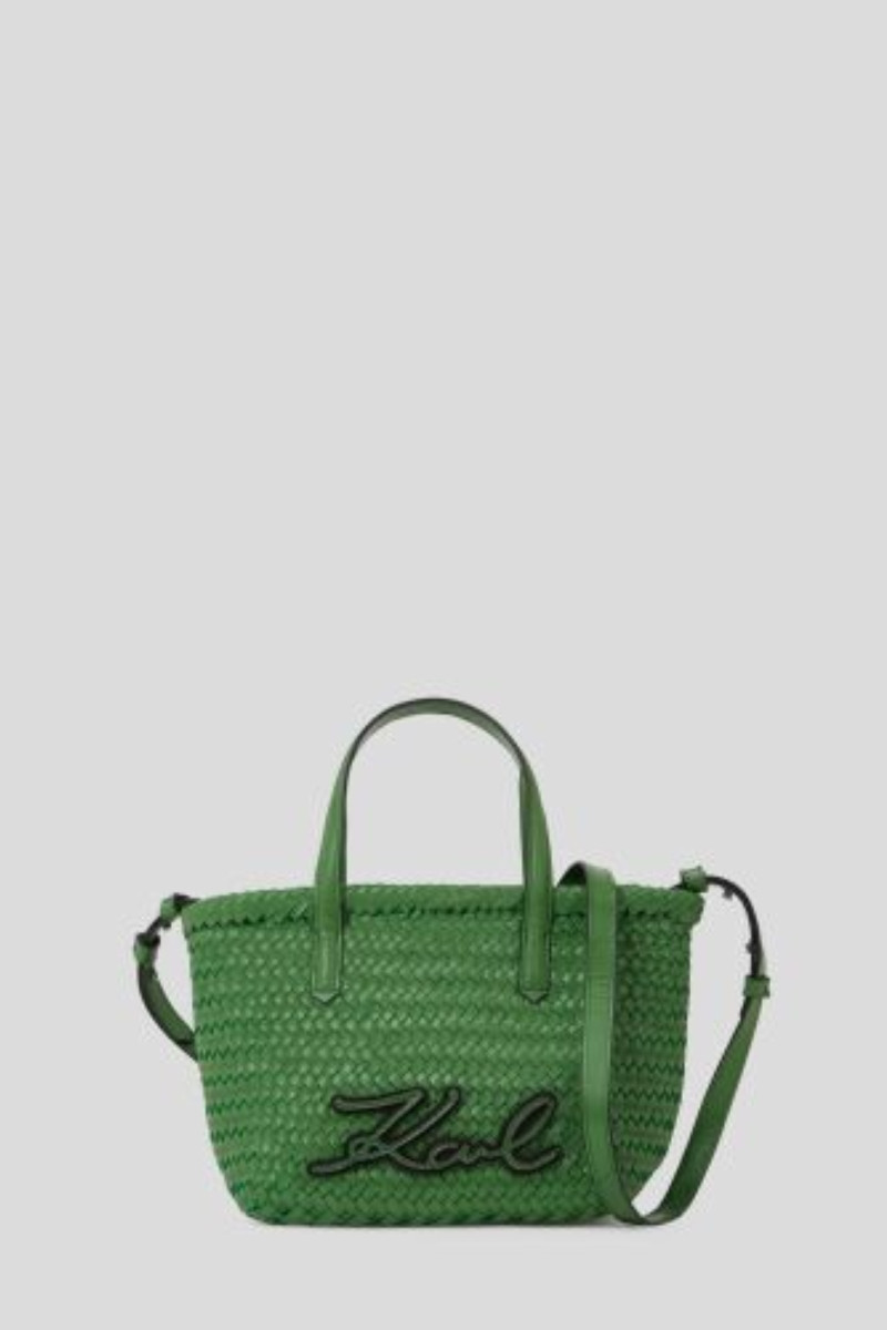 Kabelka Karl Lagerfeld K/Signature Braid Mini Tote Plant Green