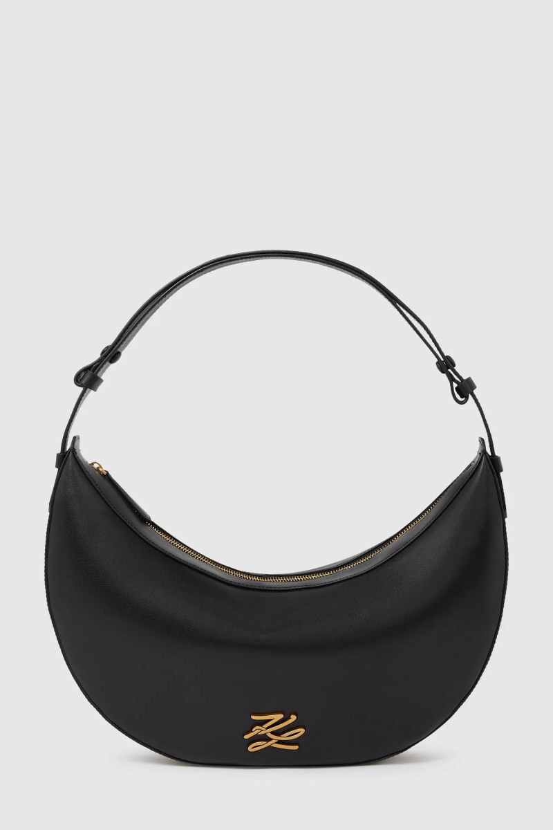 Kabelka Karl Lagerfeld K/Autograph Xl Halfmoon Shb Black/Gold