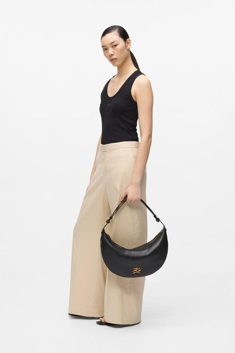 Kabelka Karl Lagerfeld K/Autograph Xl Halfmoon Shb Black/Gold