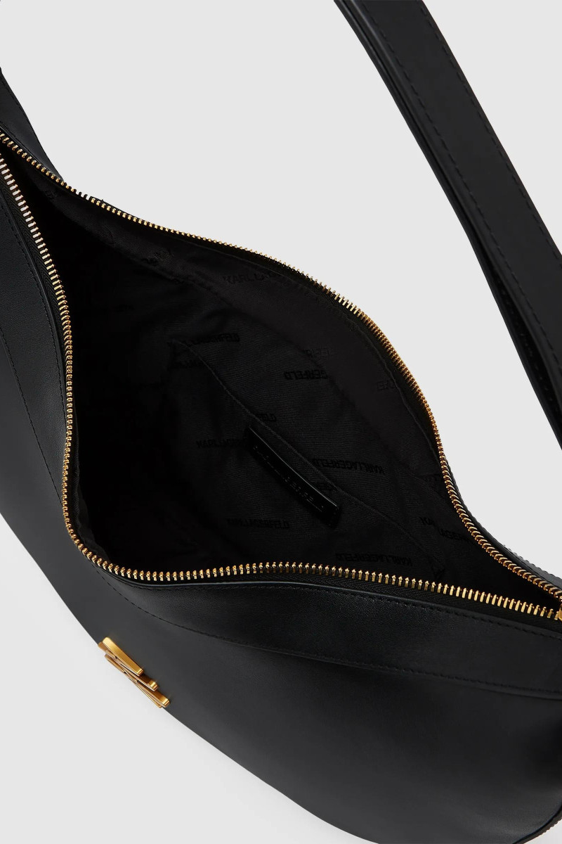 Kabelka Karl Lagerfeld K/Autograph Xl Halfmoon Shb Black/Gold