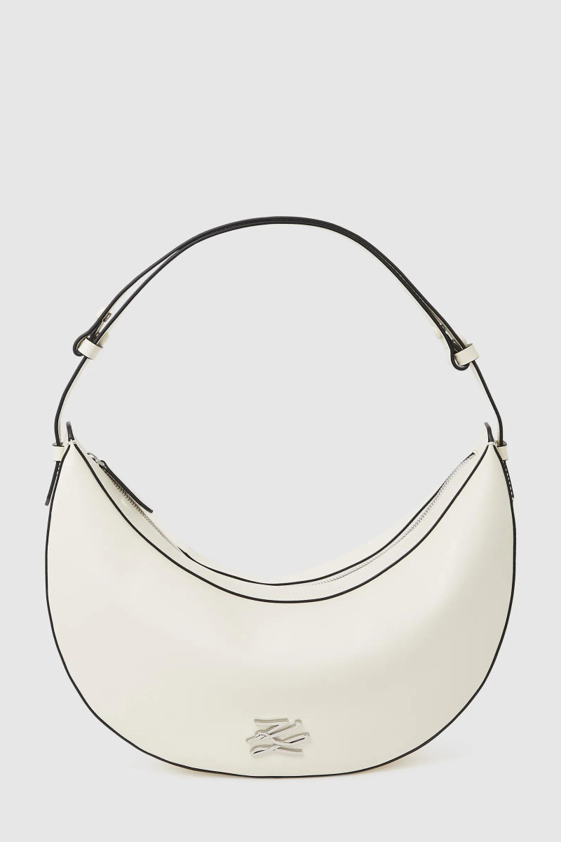 Kabelka Karl Lagerfeld K/Autograph Xl Halfmoon Shb Off White