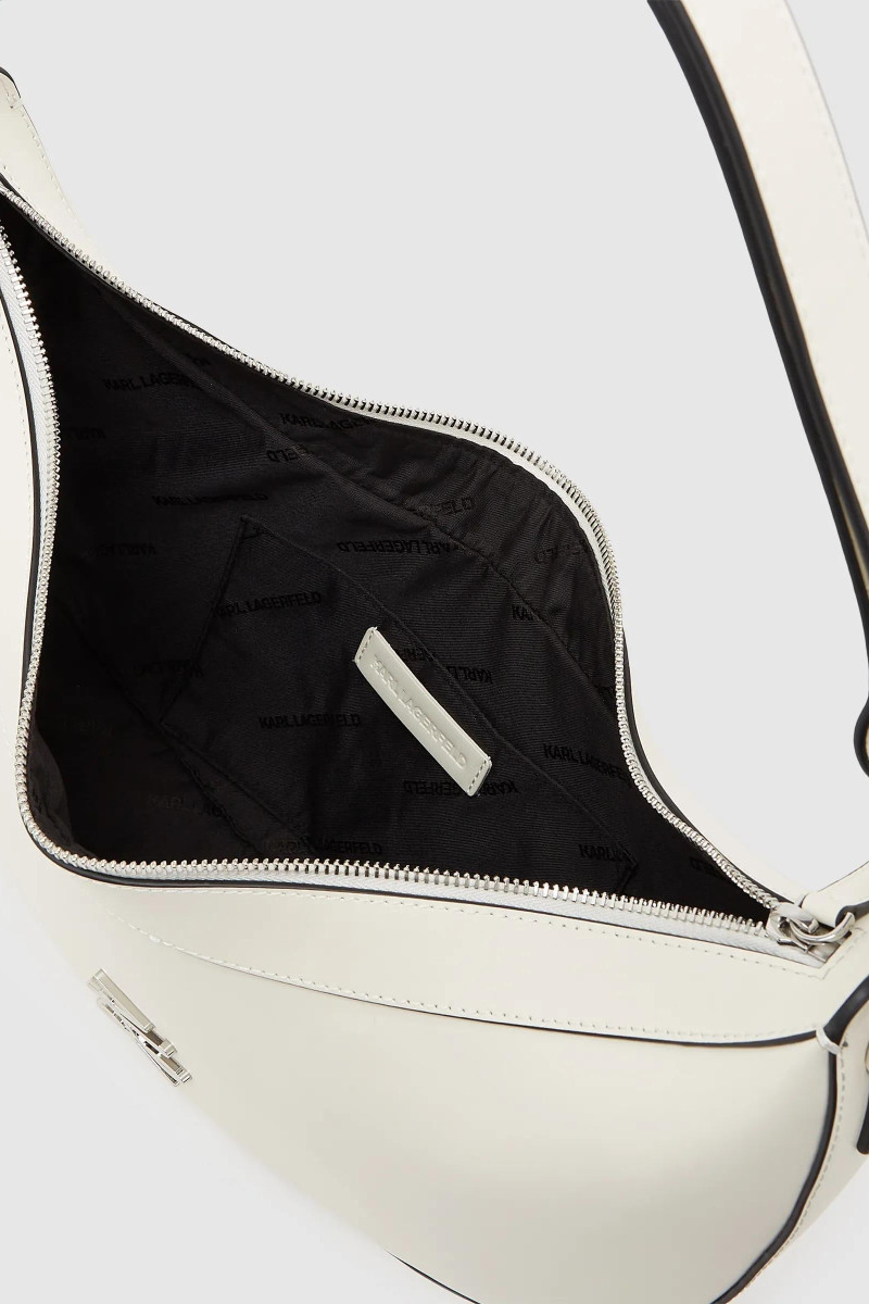 Kabelka Karl Lagerfeld K/Autograph Xl Halfmoon Shb Off White